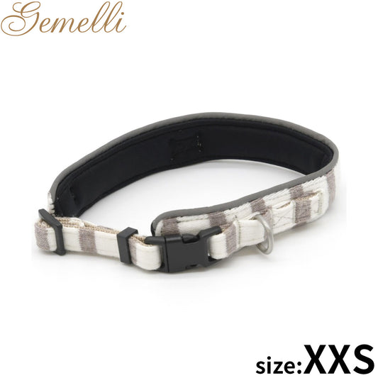 ジェメリ Gemelli ナチュラルボーダーカラー(首輪) XXS ベージュ