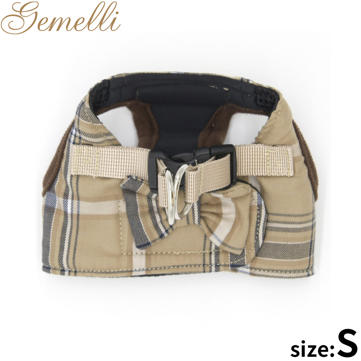 ジェメリ Gemelli タータンチェックハーネス S ベージュ