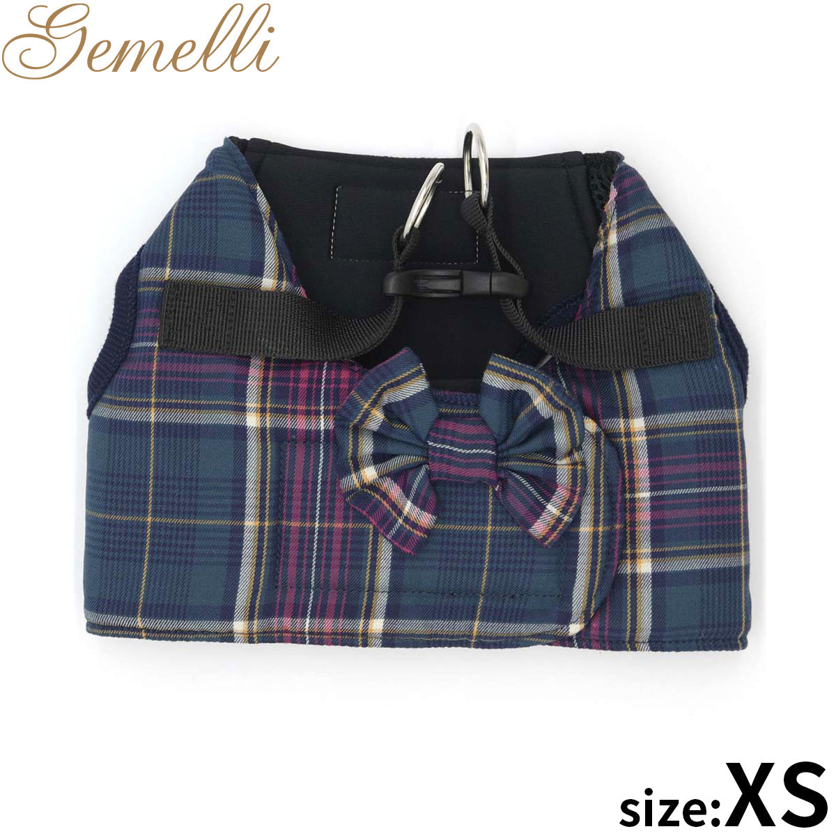 ジェメリ Gemelli クラシカルチェックハーネス XS ダークグリーン