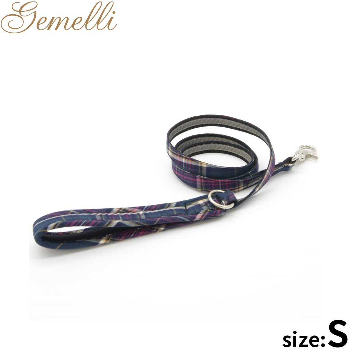 ジェメリ Gemelli クラシカルチェックリーシュ（リード） S ダークグリーン