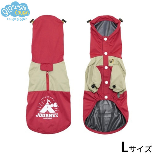 ラフギーグル LOUGH GIGGLE オールウェザー スヌードジャケット 犬服 L レッド