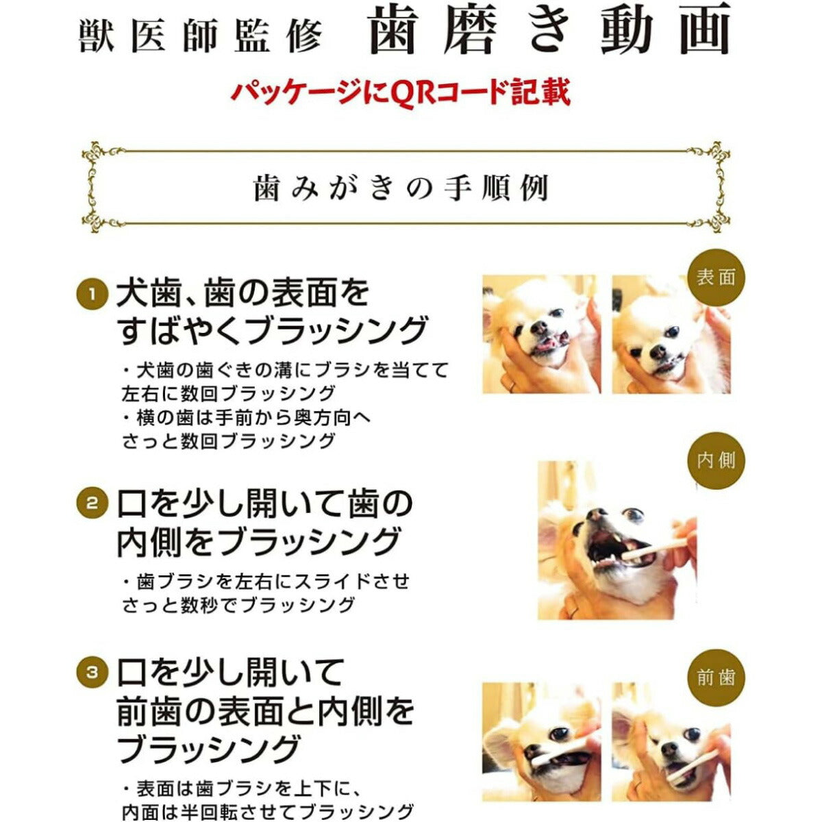 MIGAKENDE 柔らかい天然毛歯ブラシ ミガケンデ 斜めカット植毛（ヤギ＆ウマ） 小型犬用