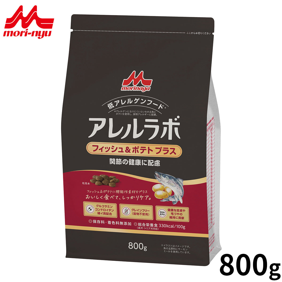 森乳サンワールド アレルラボ フィッシュ＆ポテト ドッグフード プラス 関節の健康に配慮 800g