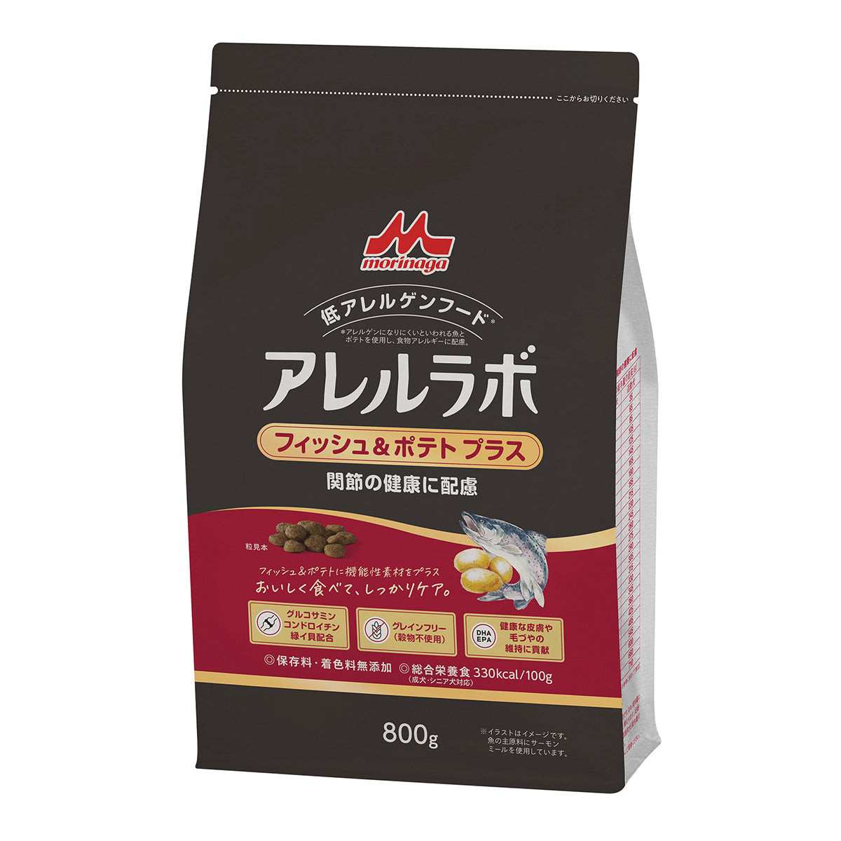 森乳サンワールド アレルラボ フィッシュ＆ポテト ドッグフード プラス 関節の健康に配慮 800g