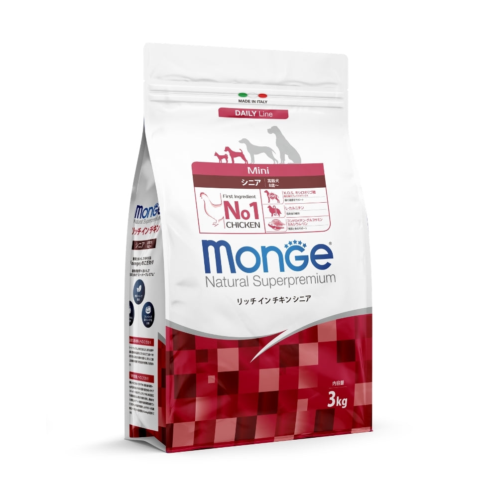 モンジュ ナチュラル スーパープレミアム Monge Natural Superpremium ドッグフード リッチインチキン シニア 老犬用 3kg×5個