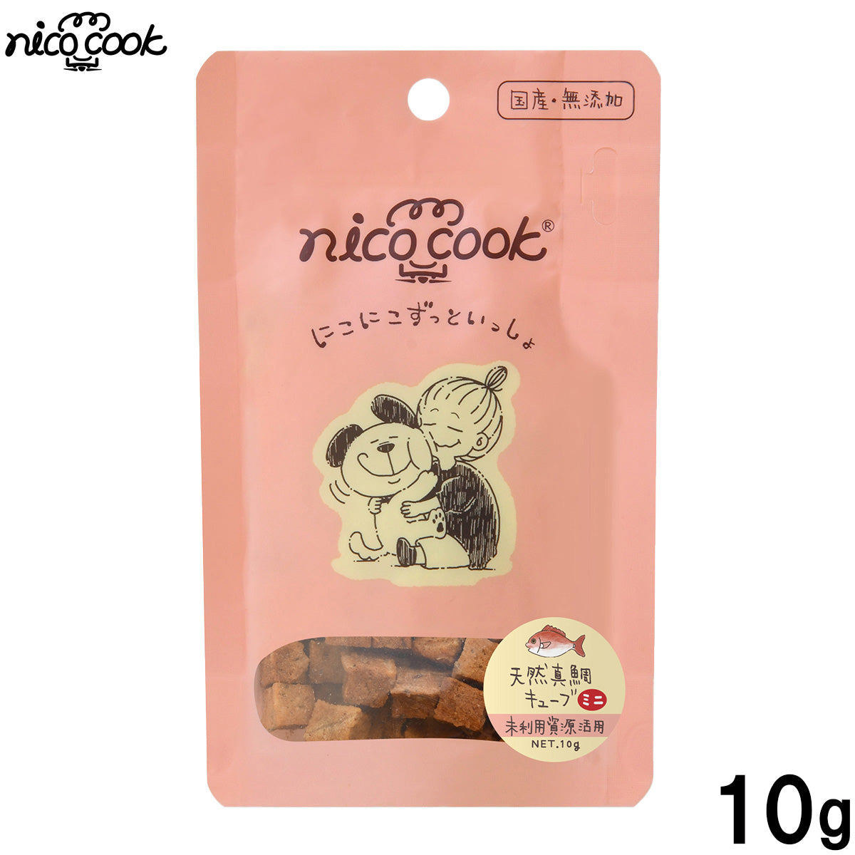 ニコクック nico cook 天然真鯛キューブ ミニ 国産 犬猫兼用おやつ 10g