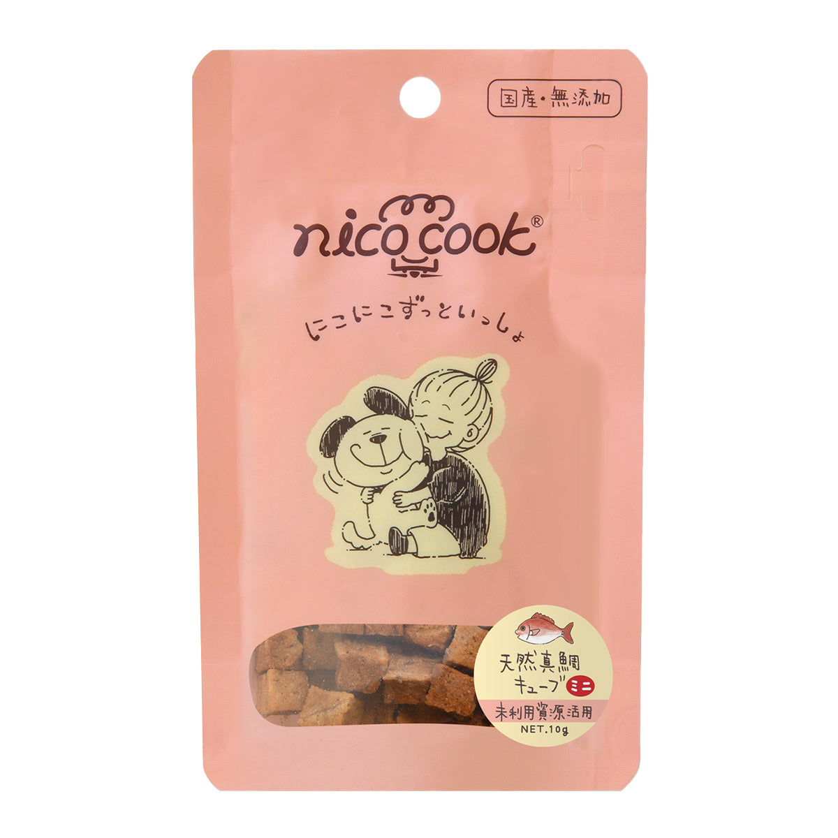 ニコクック nico cook 天然真鯛キューブ ミニ 国産 犬猫兼用おやつ 10g
