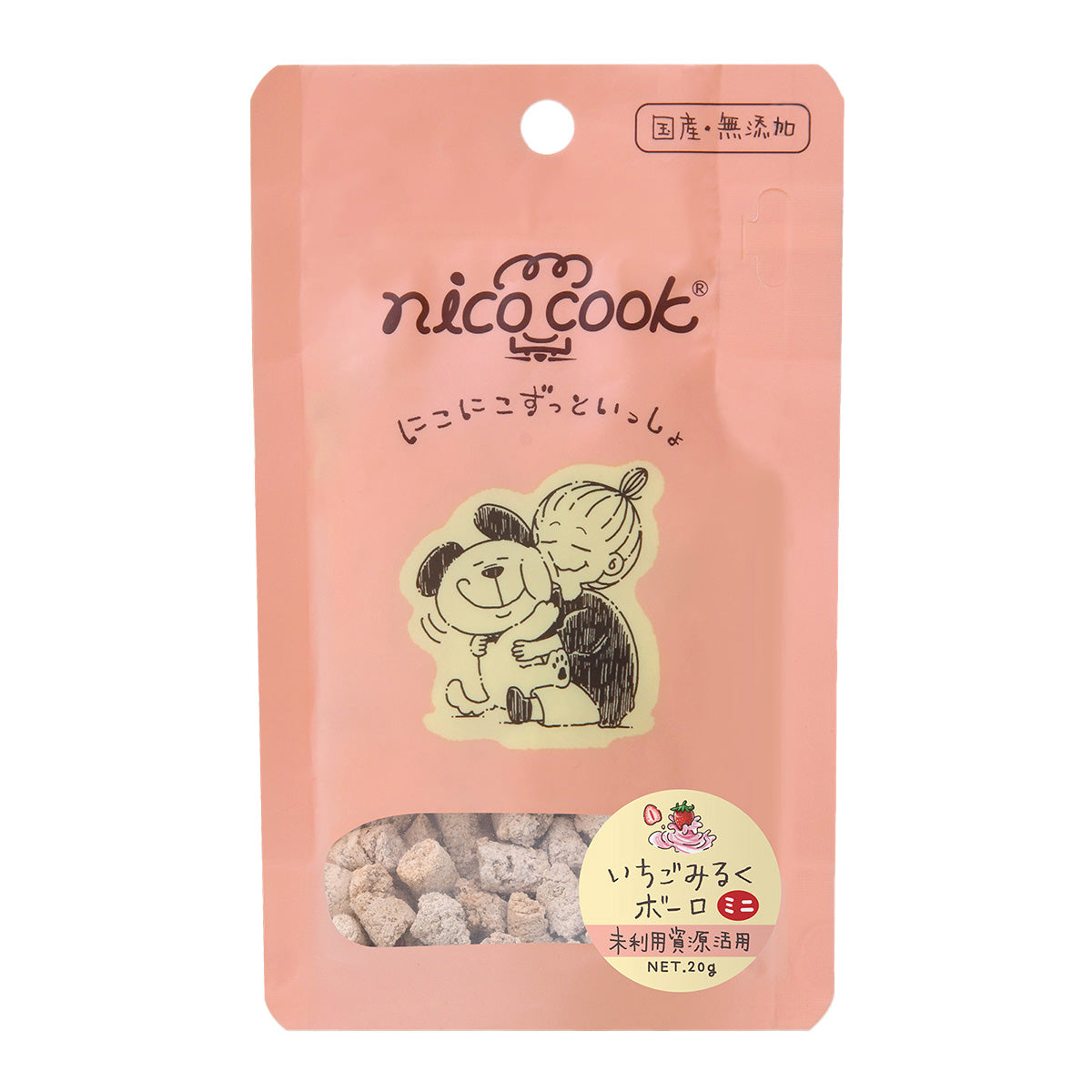 ニコクック nico cook いちごミルクボーロ ミニ 国産 犬用おやつ 20g