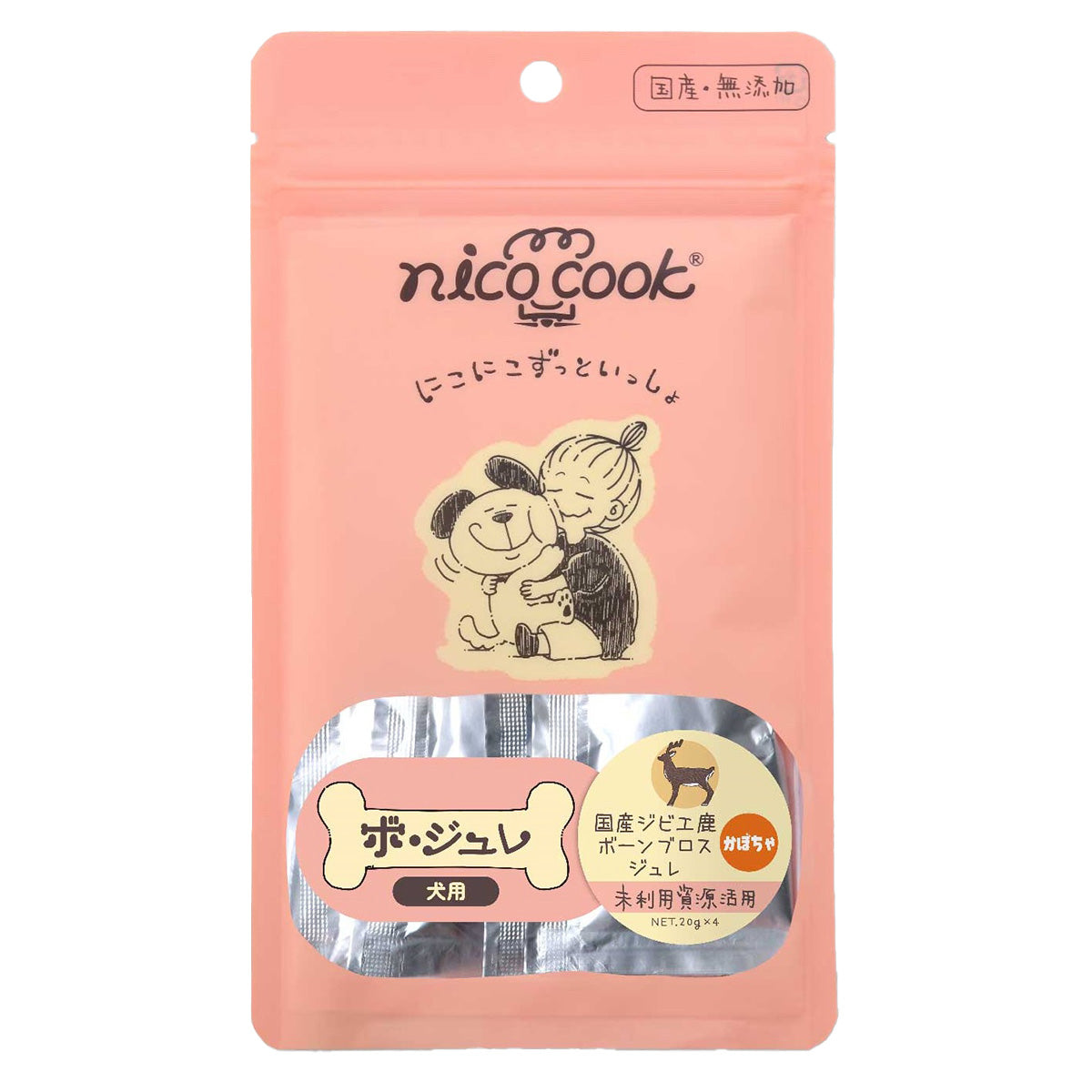 ニコクック nico cook ボジュレ 国産ジビエ鹿ボーンブロスジュレかぼちゃ 犬用おやつ 80g