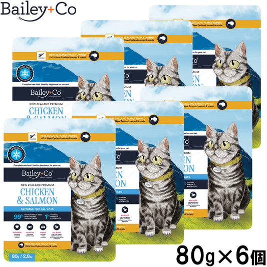 ベイリーコー Bailey＋Co フリーズドライ コンプリート チキン＆サーモン キャットフード 80g×6個