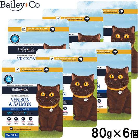 ベイリーコー Bailey＋Co フリーズドライ コンプリート ベニソン＆サーモン キャットフード 80g×6個
