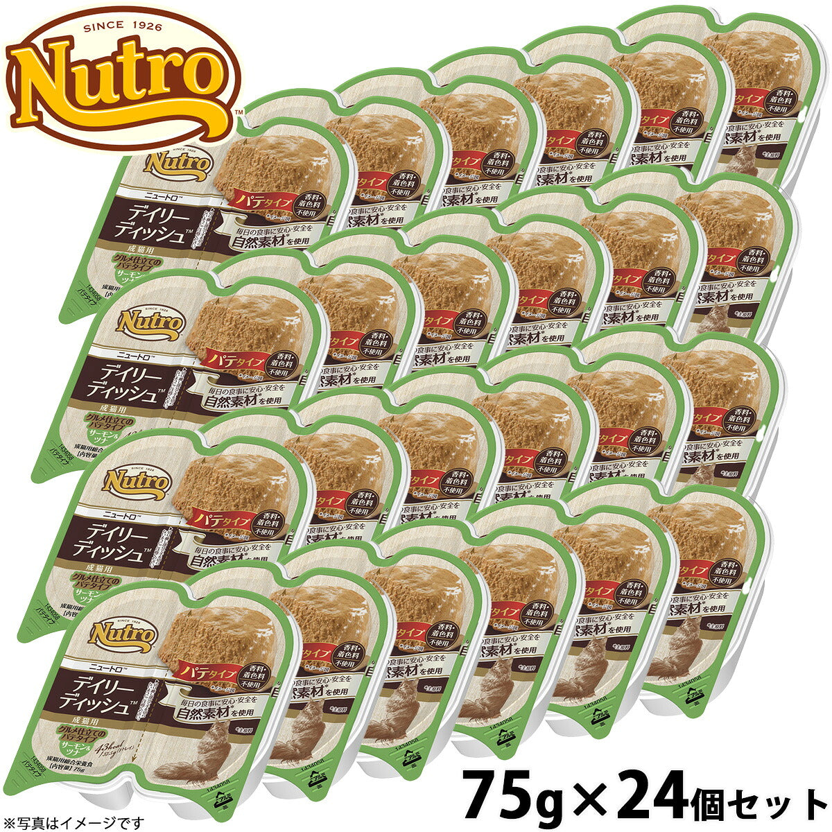 ニュートロ キャットフード デイリーディッシュ 成猫用 サーモン＆ツナ 75g×24個（ウェット ナチュラル 無添加）