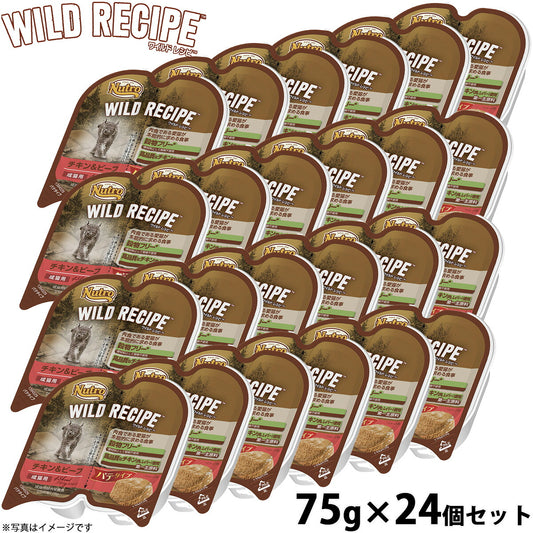 ニュートロ ワイルドレシピ 成猫用 チキン&ビーフ パテタイプ 75g×24個 送料無料 穀物フリー グレインフリー 無添加 ナチュラル猫用