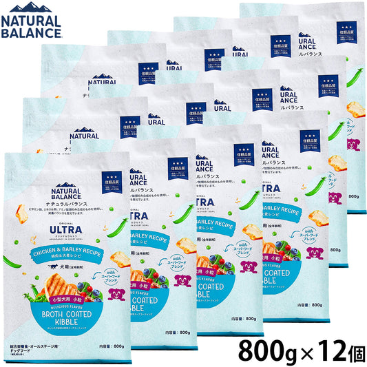 ナチュラルバランス ドッグフード オリジナルウルトラ 犬用 鶏肉＆大麦 小粒 全年齢用 800g×12個セット