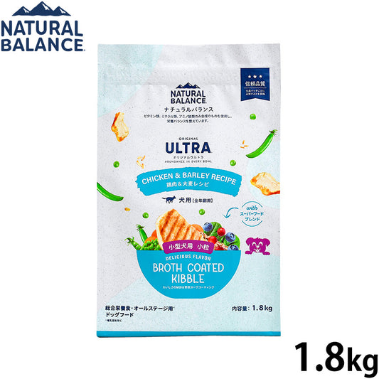 ナチュラルバランス ドッグフード オリジナルウルトラ 犬用 鶏肉&大麦 小粒 全年齢用 1.8kg
