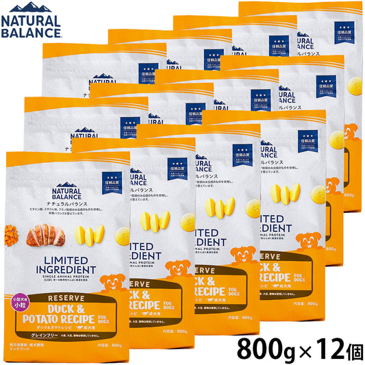 ナチュラルバランス ドッグフード LID グレインフリー 成犬用 ダック&ポテト 小粒 800g×12個セット