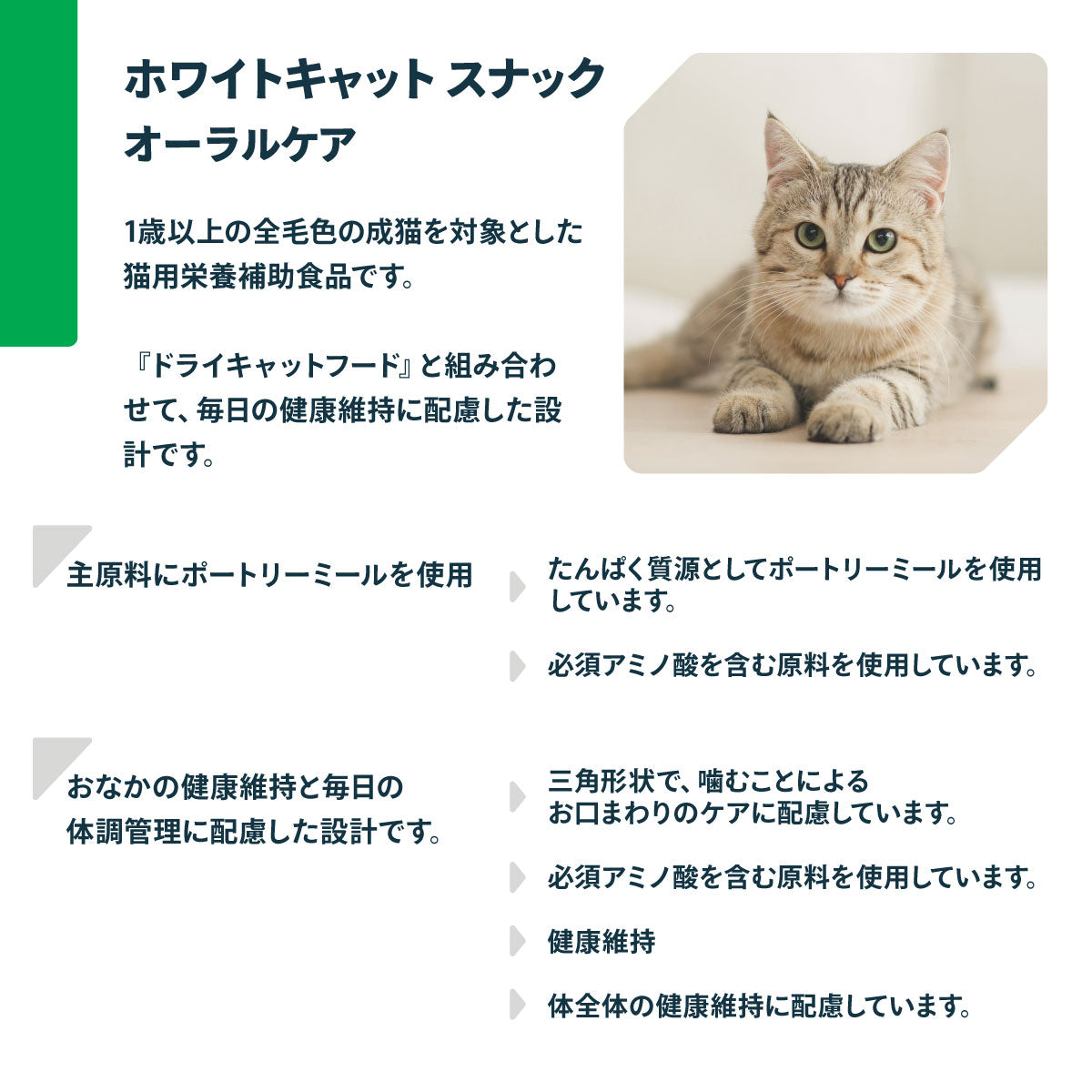 ネイチャーズプロテクション 猫用おやつ ホワイトキャット スナック オーラルケア 75g