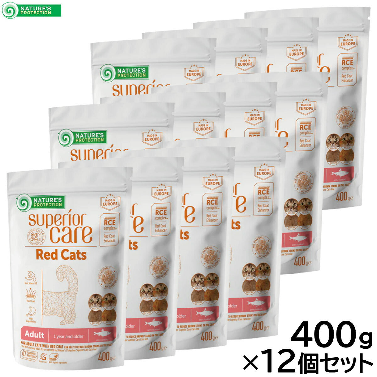 ネイチャーズプロテクション キャットフード レッドキャットアダルト 400g×12個セット