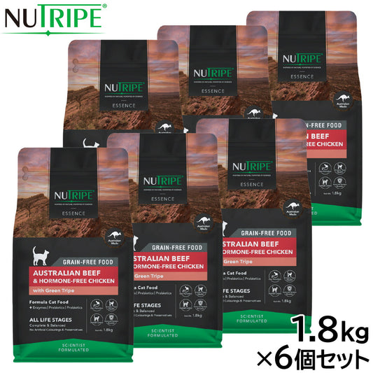 ニュートライプ GFドライ キャット ビーフ&チキン with グリーントライプ 1.8kg×6個セット
