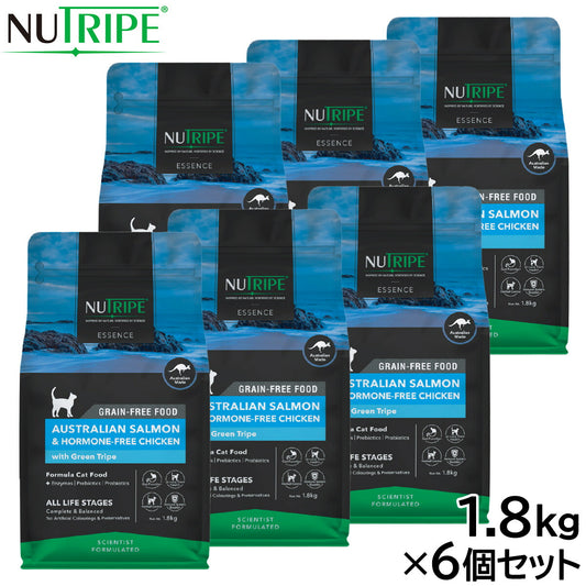 ニュートライプ GFドライ キャット サーモン&チキン with グリーントライプ 1.8kg×6個セット