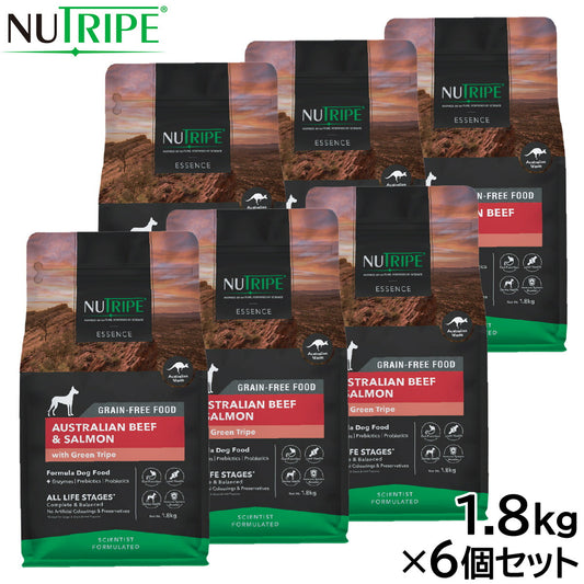 ニュートライプ GFドライ ドッグ ビーフ&サーモン with グリーントライプ 1.8kg×6個セット