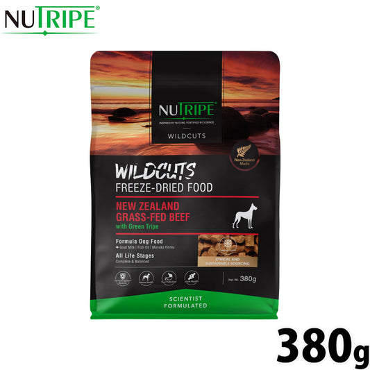 ニュートライプ NUTRIPE ドッグフード ワイルドカット フリーズドライ ビーフwithグリーントライプ 380g