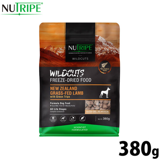 ニュートライプ NUTRIPE ドッグフード ワイルドカット フリーズドライ ラムwithグリーントライプ 380g
