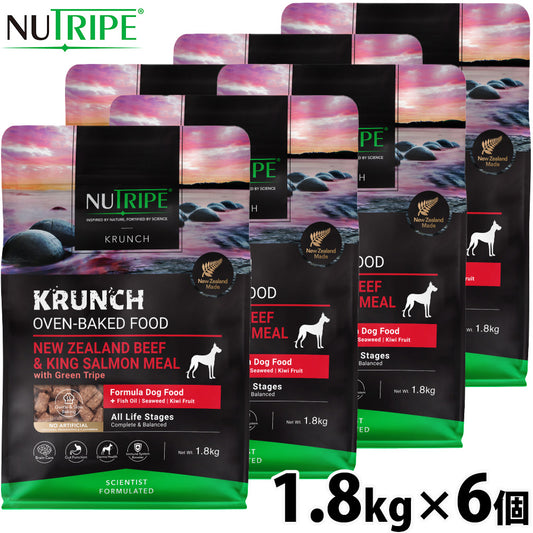 ニュートライプ NUTRIPE ドッグフード クランチ オーブンベークド ビーフwithグリーントライプ 1.8kg×6個