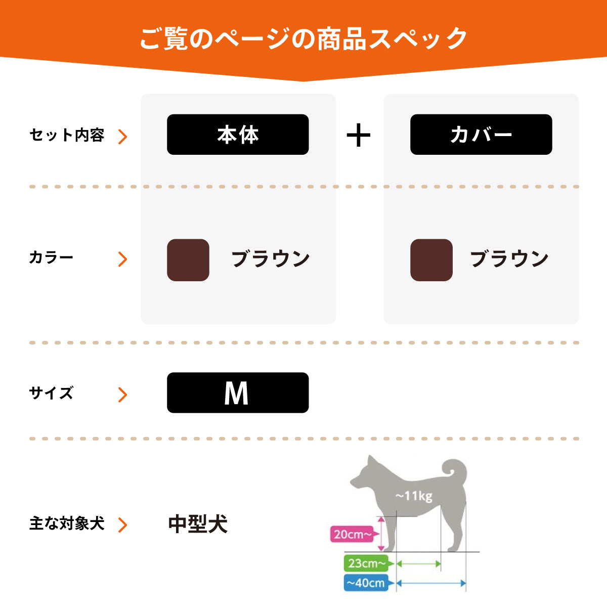 OneAid リラクッション 撥水カバーセット M 本体：ブラウン カーバー：ブラウン【送料無料】 犬用 介護 介護用品 ベッド 姿勢安定 中型犬用