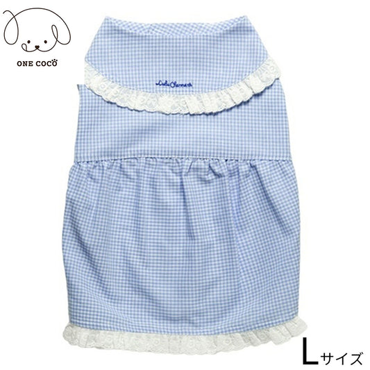 ワンココ ONE COCO チェック柄ワンピース L ブルー