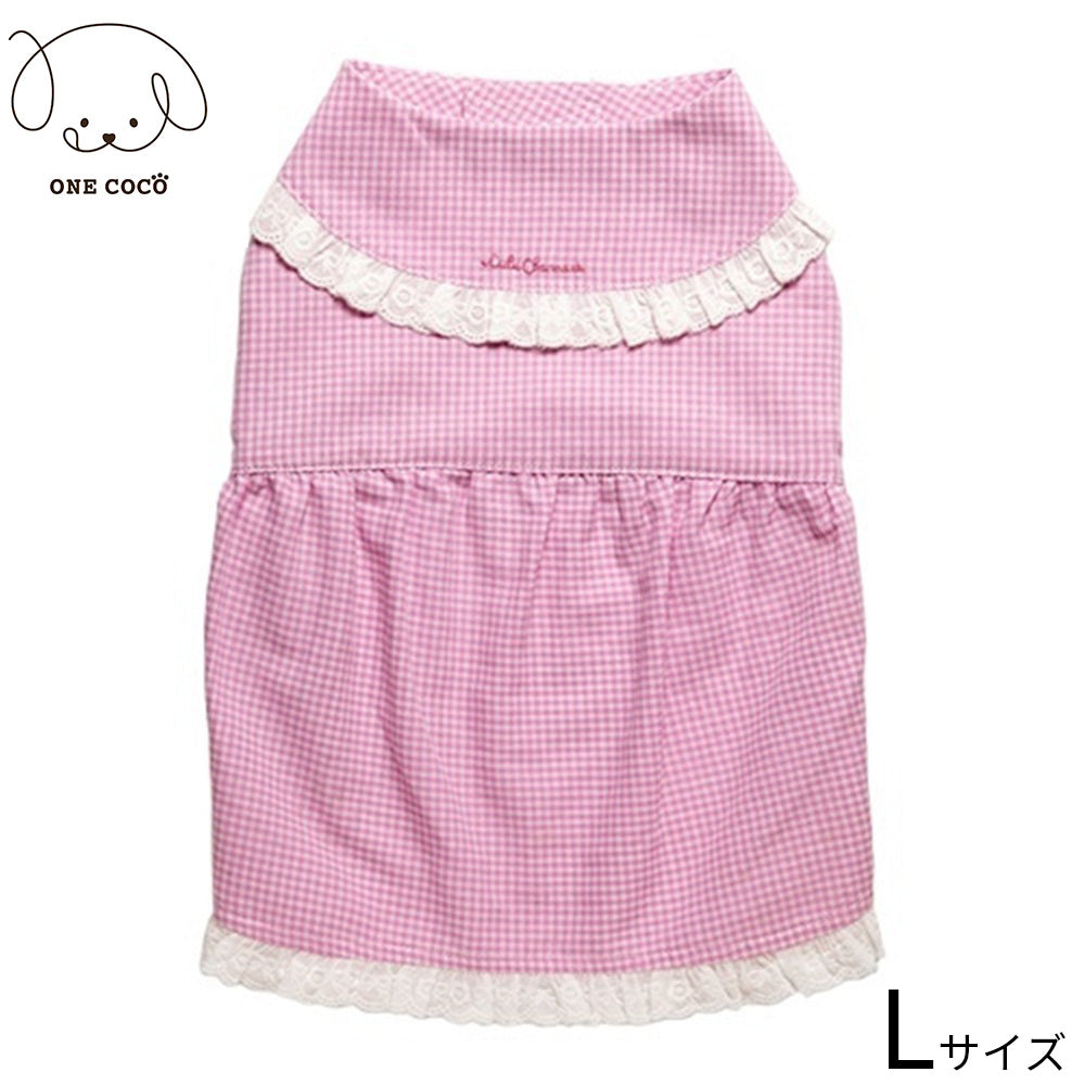 ワンココ ONE COCO チェック柄ワンピース L ピンク