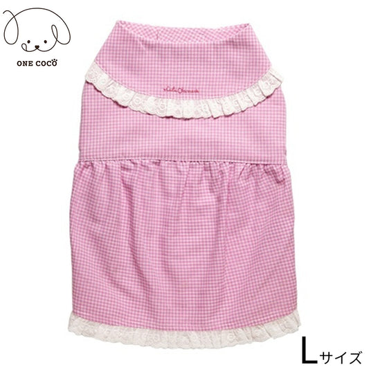 ワンココ ONE COCO チェック柄ワンピース L ピンク