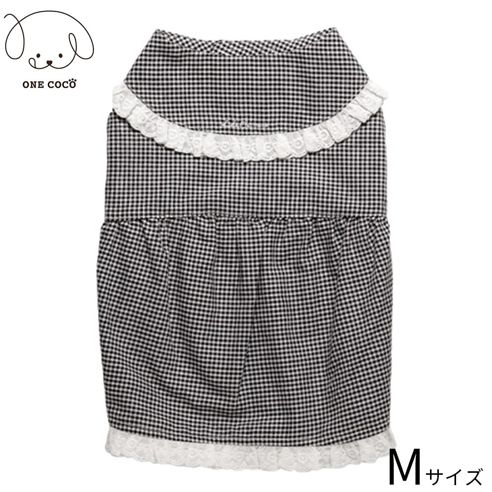 ワンココ ONE COCO チェック柄ワンピース M ブラック