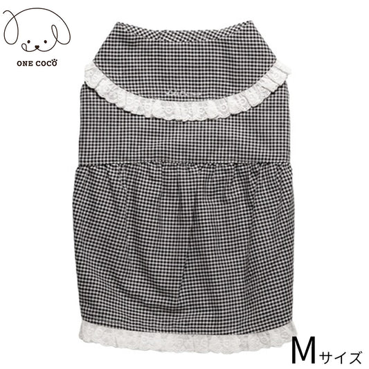 ワンココ ONE COCO チェック柄ワンピース M ブラック