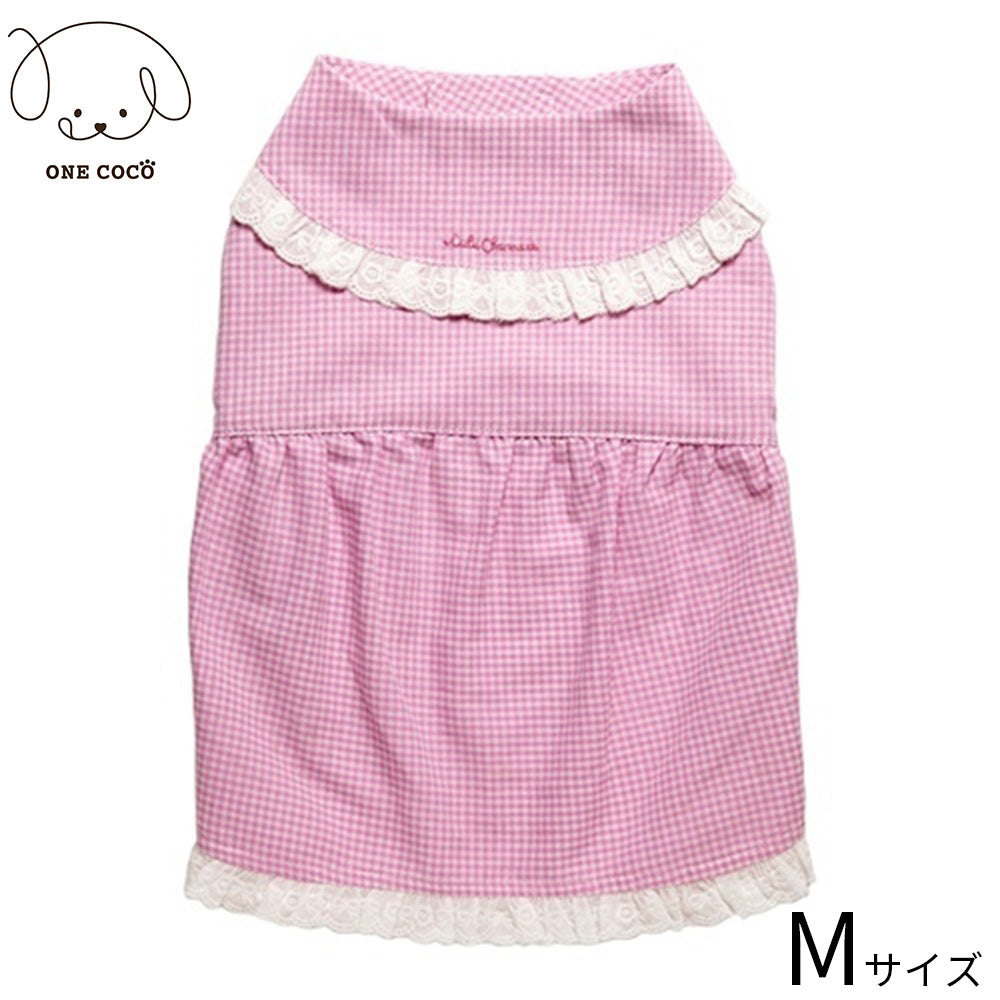 ワンココ ONE COCO チェック柄ワンピース M ピンク