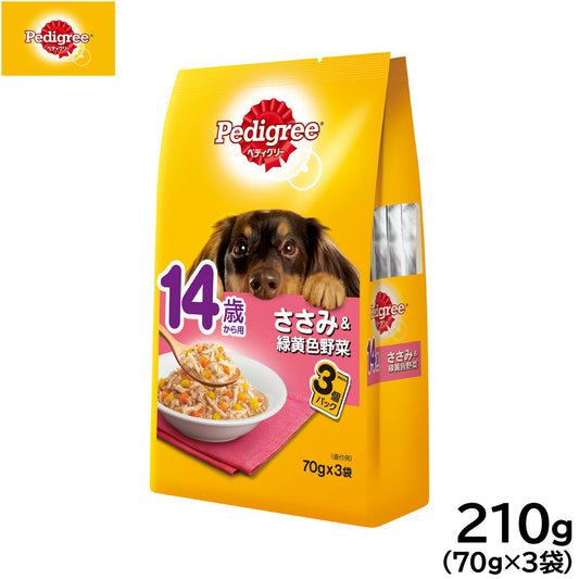 ペディグリー ドッグフード 14歳から用 ささみ&緑黄色野菜 70g×3袋 マースジャパン 犬用