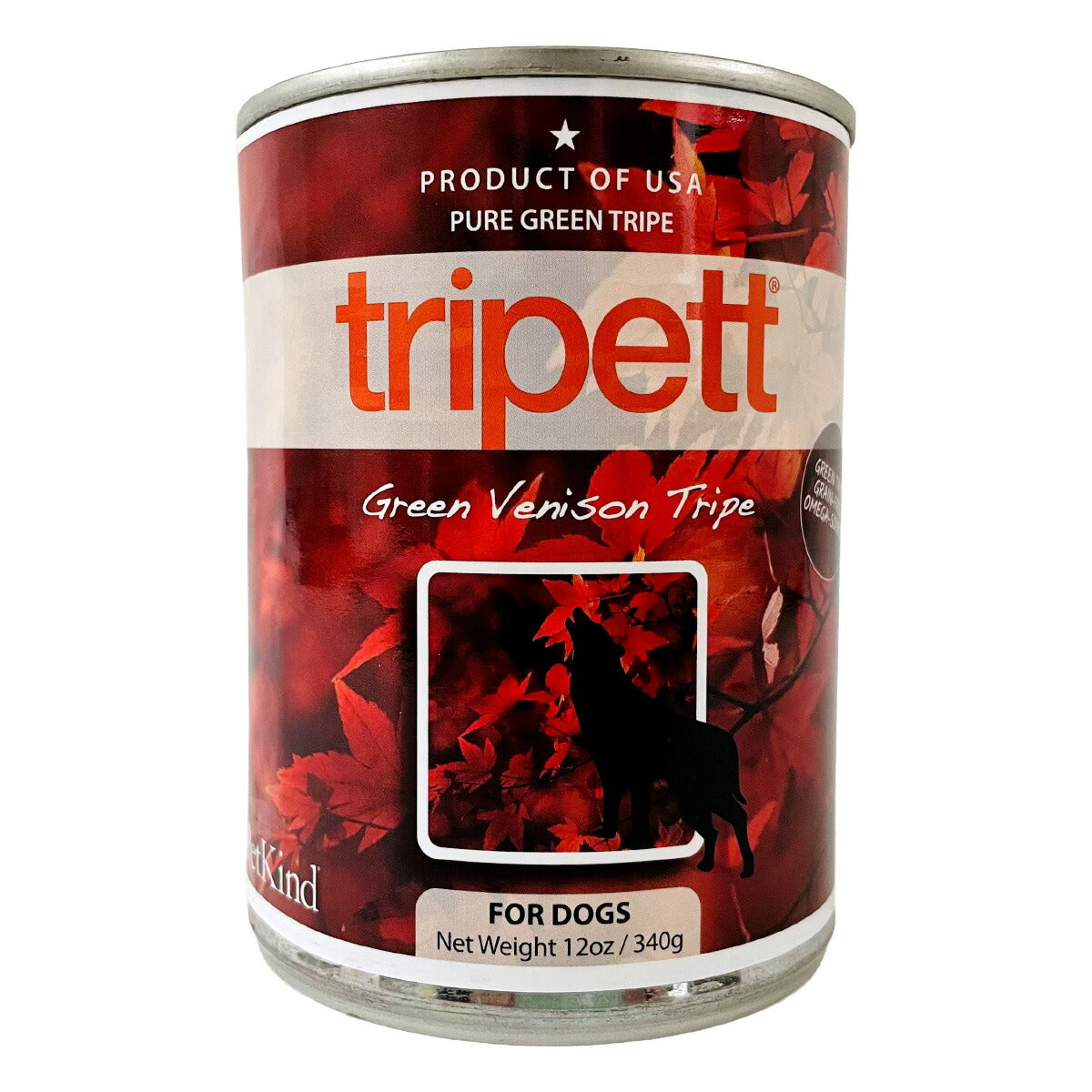 ペットカインド ドッグフード トライペット グリーンベニソントライプ（鹿肉） 340g×12缶セット
