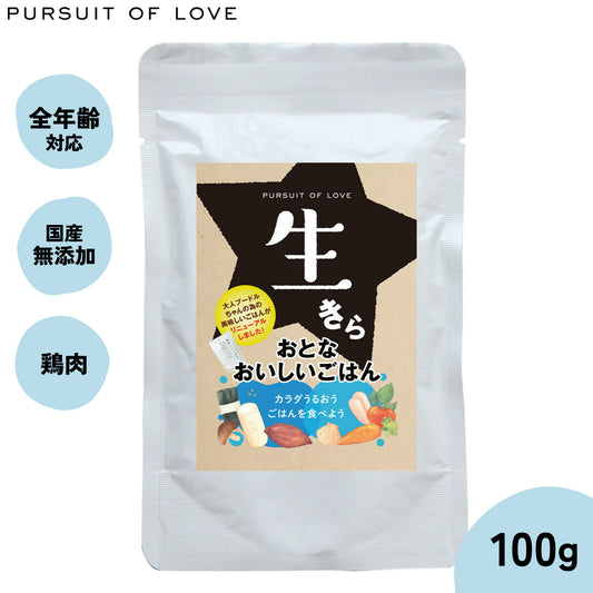 【レビュー特典あり】パシュートオブラブ ドッグフード 生きら おとなおいしいごはん 100g 無添加 レトルト ウェットフード 穀物不使用