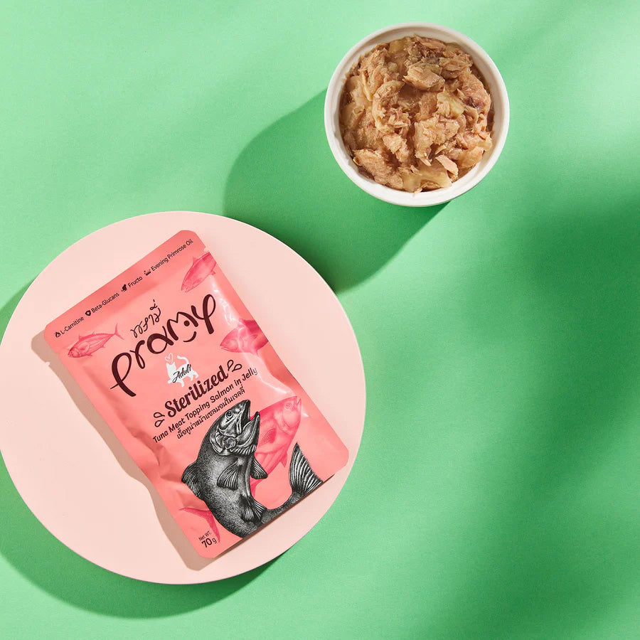 プラミー Pramy キャットフード ウェットフード ツナ・サーモンゼリー ステアライズド 70g×48個セット【送料無料】