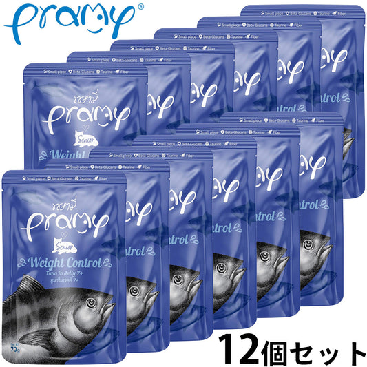 プラミー Pramy キャットフード ウェットフード ツナゼリー ウエイトコントロール シニア 70g×12個セット