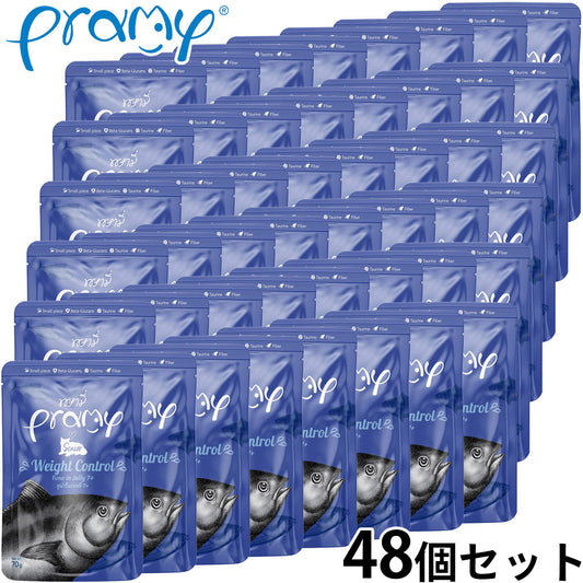 プラミー Pramy キャットフード ウェットフード ツナゼリー ウエイトコントロール シニア 70g×48個セット【送料無料】