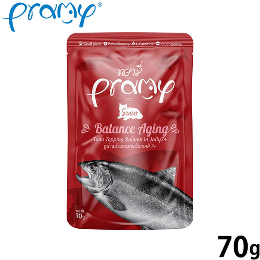 プラミー Pramy キャットフード ウェットフード ツナ・サーモンゼリー バランスエイジング シニア 70g