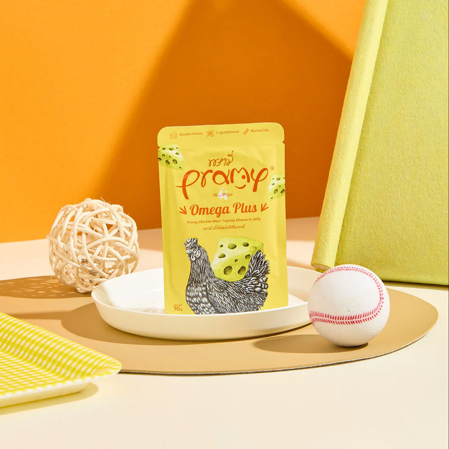 プラミー Pramy キャットフード ウェットフード チキン・チーズゼリー オメガプラス 70g×48個セット【送料無料】