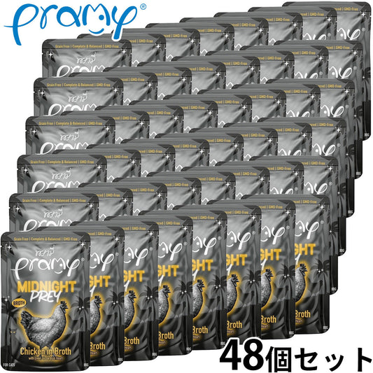 プラミー Pramy キャットフード ウェットフード ミッドナイト チキン ブイヨン仕立て アダルト 80g×48個セット【送料無料】