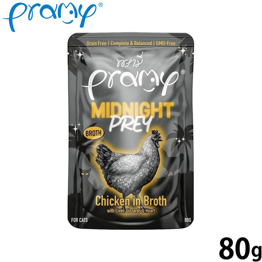 プラミー Pramy キャットフード ウェットフード ミッドナイト チキン ブイヨン仕立て アダルト 80g