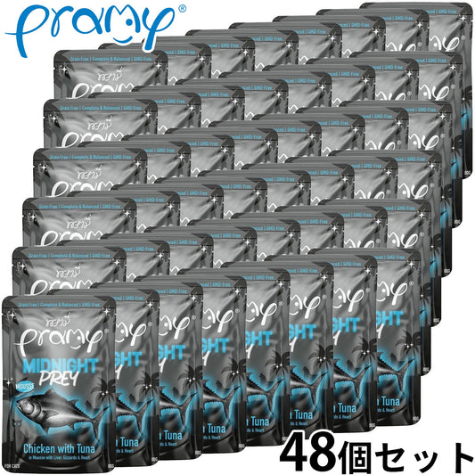 プラミー Pramy キャットフード ウェットフード ミッドナイト チキン ツナムース アダルト 80g×48個セット【送料無料】