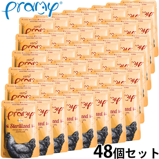 プラミー Pramy キャットフード ウェットフード チキン ゼリー ステアライズド 70g×48個セット【送料無料】