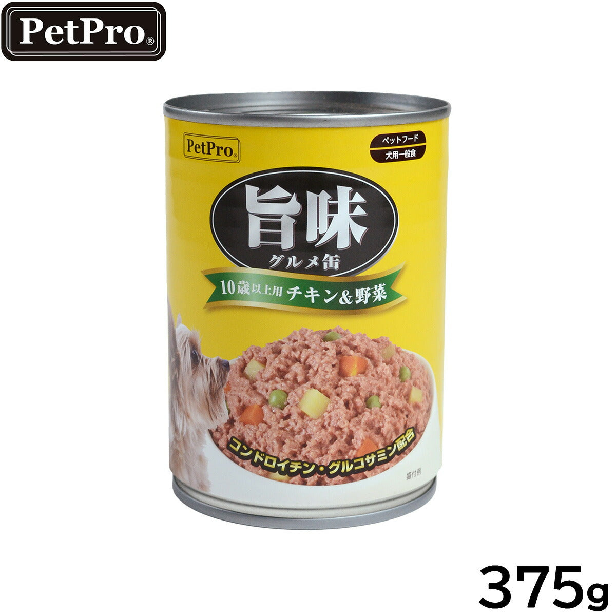 ペットプロ ドッグフード 旨味グルメ缶 10歳以上用 チキン＆野菜 375g