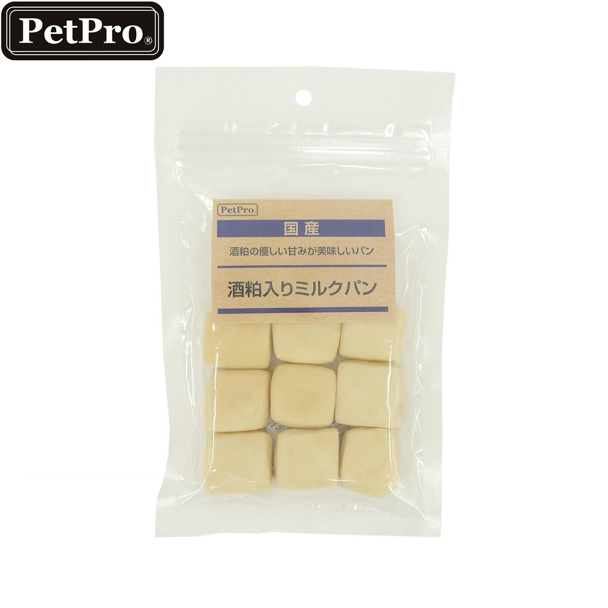 ペットプロ 犬用おやつ 国産おやつ 酒粕入りミルクパン 70g