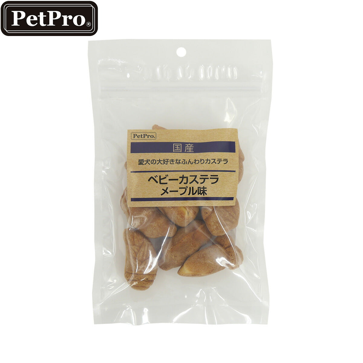 ペットプロ 犬用おやつ 国産おやつ ベビーカステラ メープル味 70g